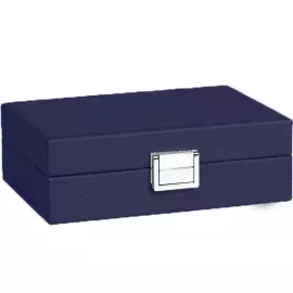 Exclusive set of Buffalo game cards made of leather, blue